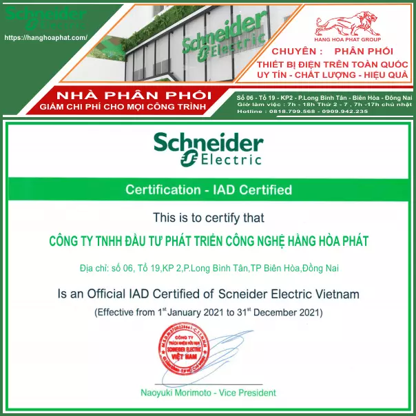 chứng nhận schneider